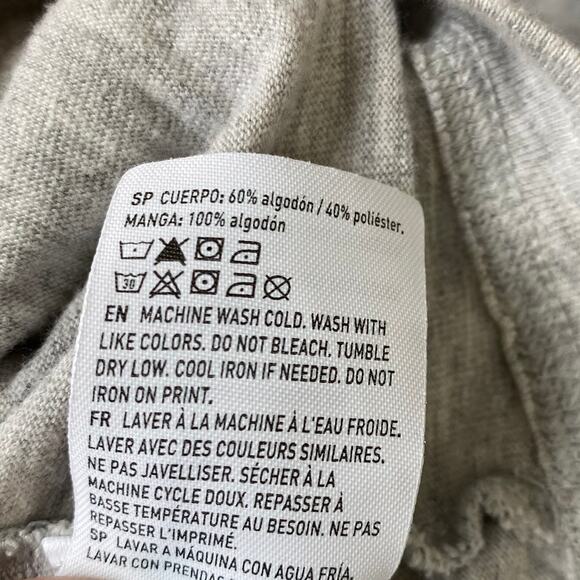 American Eagle Y2K Henley Long Sleeve Tshirt Men XL Gray Red Colorblock Baseball - Picture 6 of 9